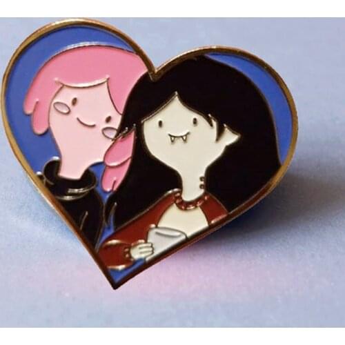 Princess Bubblegum and Marceline LGBT Pride Brooch Pins Enamel Metal Badges Lapel Pin Brooches Jackets Jeans Fashion Accessories