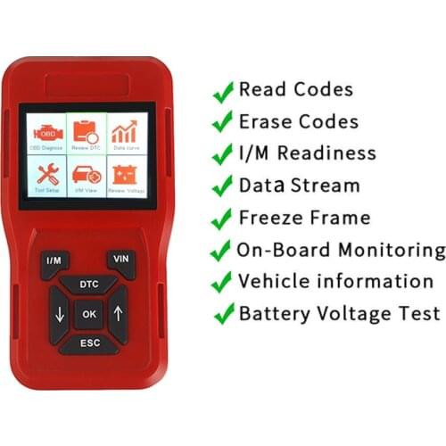 I/M Readiness Automobile Fault Diagnosis Scanner OBD2 Diagnostic Instrument Car Diagnostic Tool 8 Languages Code Reader Tester