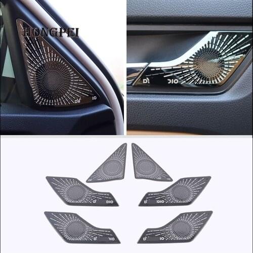 For Skoda Kodiaq 2017-2020 Interior Door Handle Speaker Cover Sticker Molding Trim Car Styling Accessories