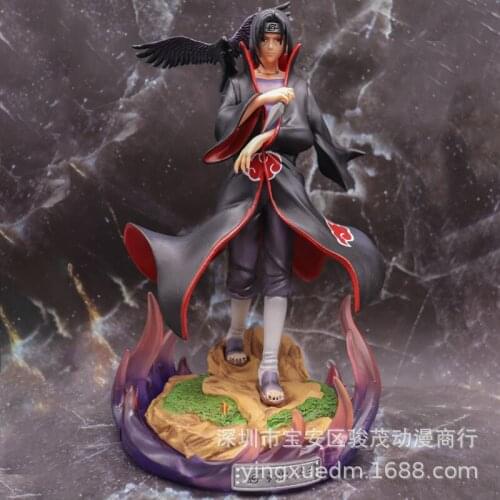 New Anime Na Shippuden Akatsuki PVC Action Figure Collectible GK With Crow Model Toy Figurine 33cm