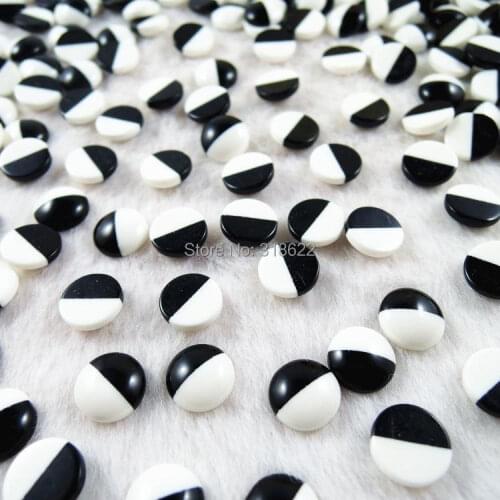 Hot Sales 10mm 200pcs White/Black Acrylic Flat Back Beads DIY Resin Round Half Bead Jewelry Findings H-67