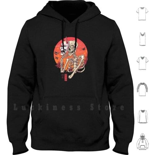 Hannya Yokai Mask hoodies Halloween Yokai Spooky Mask Skeleton Hannya Japan Japanese Horror