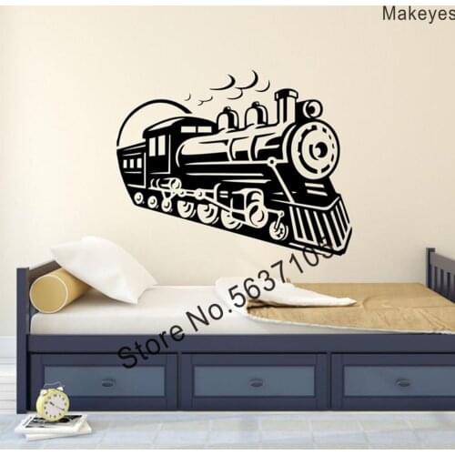 Makeyes Train Toys Wall Sticker Art Pattern Wall Decals Boys Bedroom Art Wall Decor Little Train Mural Decoration Baby Kids Q279