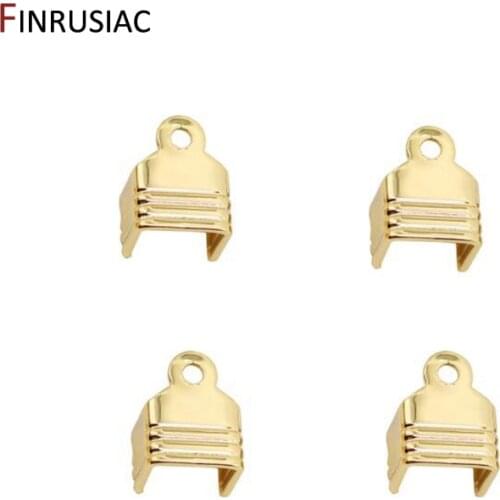 Leather Rope / Cord Clip End Caps Fold Crimp Connectors Crimps For DIY Jewellery Making 14k Gold Plated