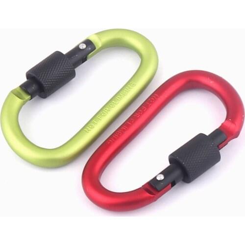 Red/Green Carabiner Camp Snap Hook Clip Keychain Hook Clasp Spring D Ring Push Gate Clip for Backpack Clip Lanyard 4pcs