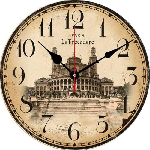 Creative Retro Train Frameless Large Wall Clock Retro Vintage Wall Clock for Home Decor Wall Art Non Tickiing Wall Decor Gift