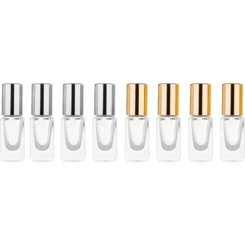 MUB-1pc 3ml Mini Essential Oils Metal Roller Ball Glass Perfume Bottles Traveler Empty Roll-On Refillable Bottles High Quality