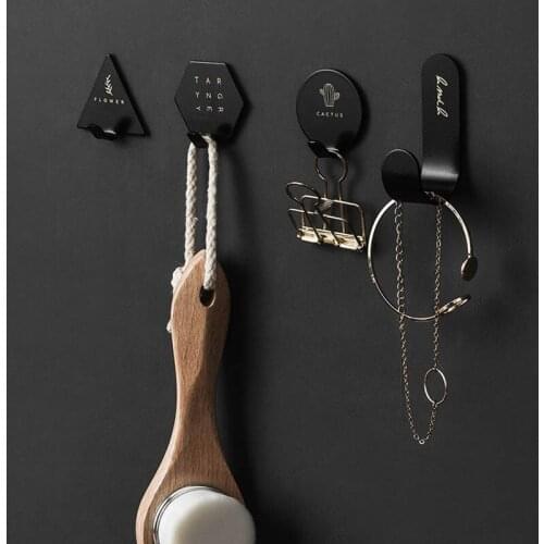 4Pcs Wall Mounted Nordic Style Bathroom Hook Coats Hats Towels Keys Holder Cloth Hanger Multifunction Stainless Steel