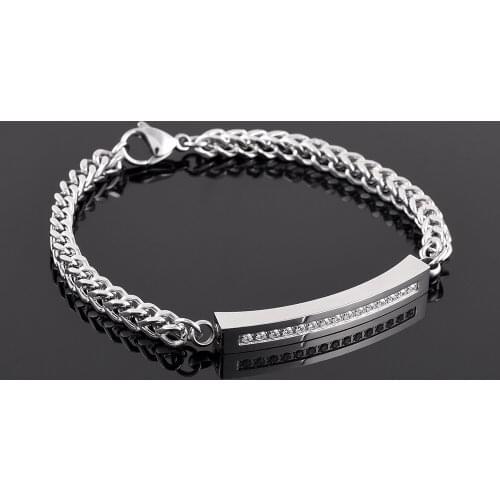 Fashion Stainless Steel Cremation Ashes Keepsake Urn Bracelet Crystals Inlay Memorial Ash Holder Chain Bracelet for Women