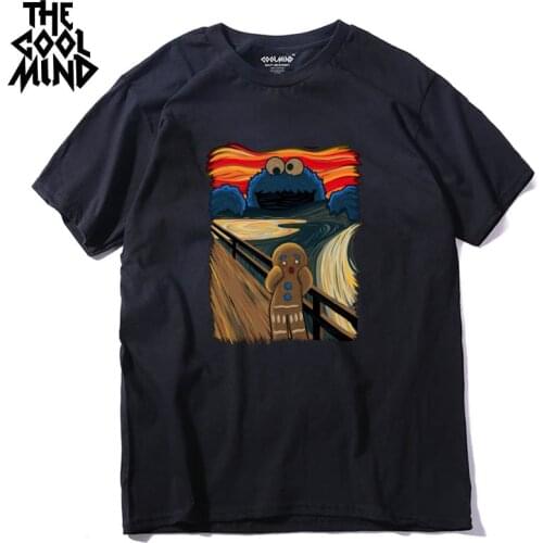 COOLMIND 100% cotton cool summer loost men T shirt casual short sleeve funny men tshirt o-neck t-shirt men tee shirts