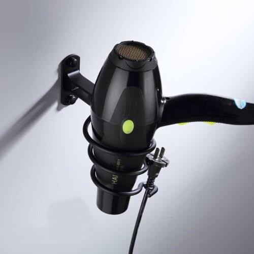Black Hair Dryer Holder Bathroom Rack for Hair Dryer Wall Mounted Shower Shelf for Bath Accessories Storage Shower Shelves