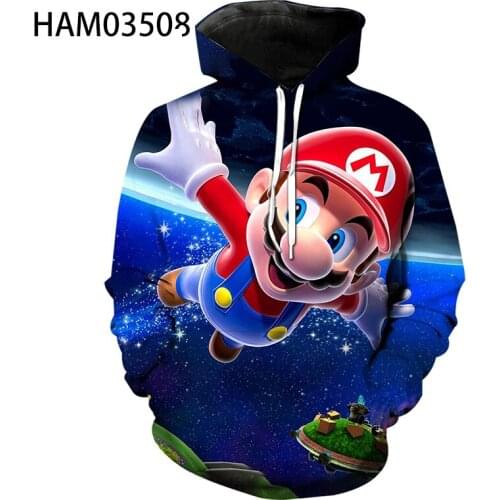 2021 Mario new spring and autumn Animation 3D printing personalized hip hop creative Hoodie mens and womens Sweatshirt