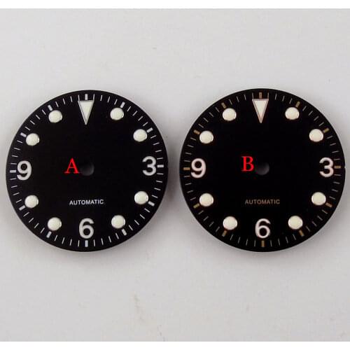 New Rose Gold Marks Sterile Green Luminous 29.2mm Watch Dial fit NH35A Snowflake Hand Needles