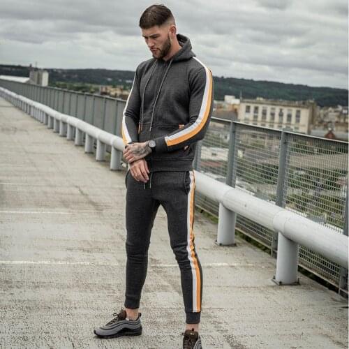 New Mens Casual Sports Suit Winter Hooded Sweatshirts Running Sportswear Set 2021 Men Fashion Hoodies Pants Jogger Tracksuit Set