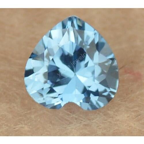 Wholesale 3x3~12x12mm 120# Acquamarine Blue Heart Shape Cut Lab Created Spinel Stone Loose Gems For DIY Jewelry Setting