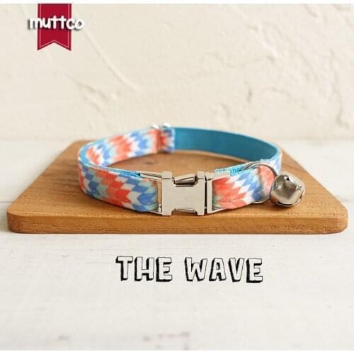 MUTTCO Retailing self-design high quality personalized collar THE WAVE adjustable cat collars 2 sizes UCC064