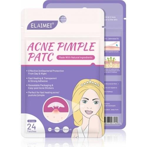 24pcs/Box Acne Patch Pimple Pustule Treatment Acne Stickers Skin Day Night Use Fast Healing Strong Adhesive maquiagem