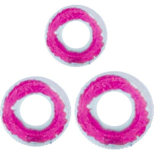 Feathers Inside Heart Thickened PVC Transparent Pool Swimming Ring Circle Summer Inflatable Water Float Rubber Toys 3 Types