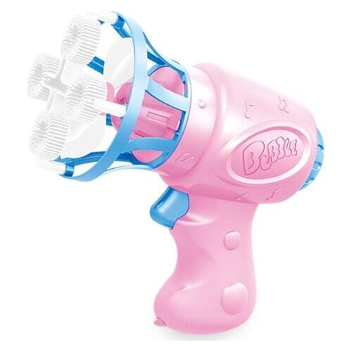 Lighted Up Soap Bubble Guns Pink Water Blowing Toys Bubble Soap Bubble Blower Christmas Decorations Toy Outdoor Set DD60PP
