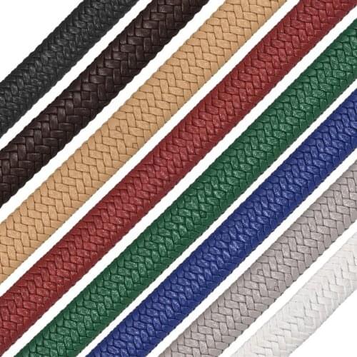 12x6mm Braid Leather Cord For DIY Men Bracelet Jewelry Multi Color Making Flat Cord Accessories Findings Handmade Gift