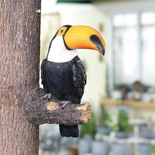 Toucan Tree Hugger Polyresin Garden Sculptures Gardening Decor Easy Install