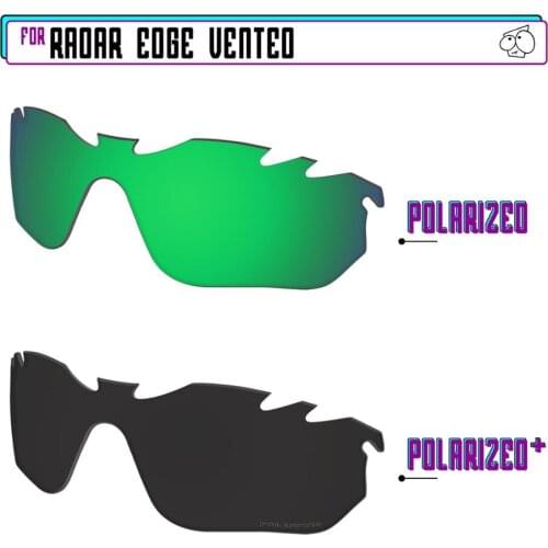 EZReplace Polarized Replacement Lenses for - Oakley Radar Edge Vented Sunglasses - Black P Plus-Green P