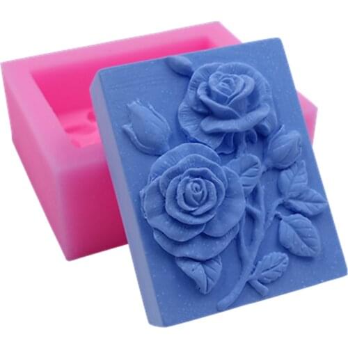 Rose Design Silicone Soap Mold Food Grade Silicone Molds for Soap Making Aroma Gypsum Wax Mold