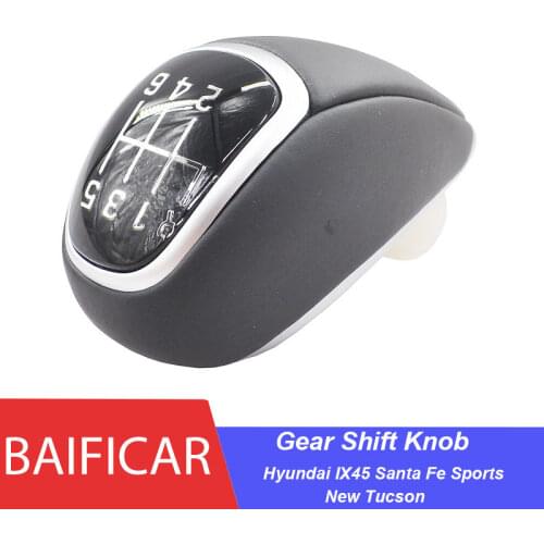 Baificar Brand New Manual Leather Gear Shift Knob 437112W200 For Hyundai I20 IX45 Santa Fe Sports New Tucson 2013-2016