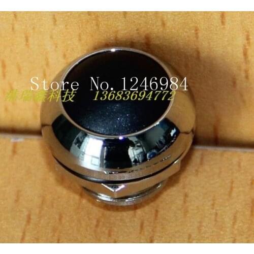 [SA]M12 waterproof switch reset button Taiwan Deli Wei PAS6 white metal rim lock-free round black button--20pcs/lot