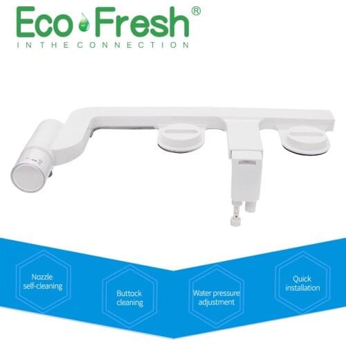 Ecofresh Cold Water Non-Electric smart Toilet Seat Bidet Sprayer dual Nozzles Toilet Seat Gynecological Washing