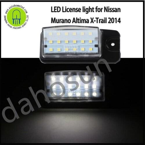 2Pcs Dahosun White 18-SMD LED License Plate Lights Lamp For Nissan Altima/Maxima/Murano/Rogue Error Free Number Plate Light