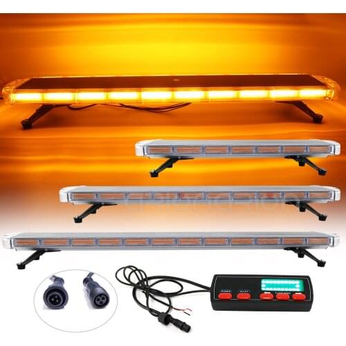 38" 47" 55" 59" 72" Rooftop COB LED Strobe Light Bar Amber Yellow Red Blue Hazard Emergency Flashing Warning Lights 12V 24V