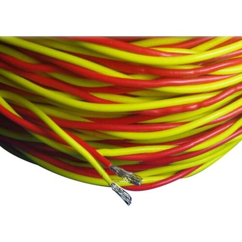 Telflon silver-plated wire twisted pair outer diameter 2.1MM red yellow Connecting electric cable for Inside machine