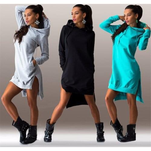 Yvlvol plus size 5XL Hooded Long Sleeve women Dress Sweatshirt hoodies female warm tops streetwear pullovers