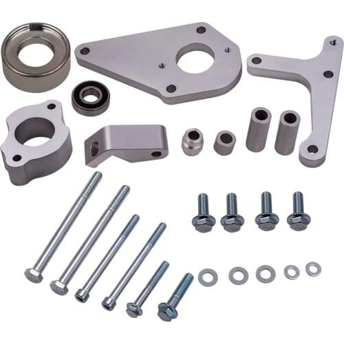 Billet Aluminum Low Mount Alternator Power Steering Pump Bracket Kit For LS LSX