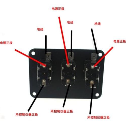 Car Ignition Engine Start 3 Gang Toggle with Covers Switch Panel DC 12V/20A