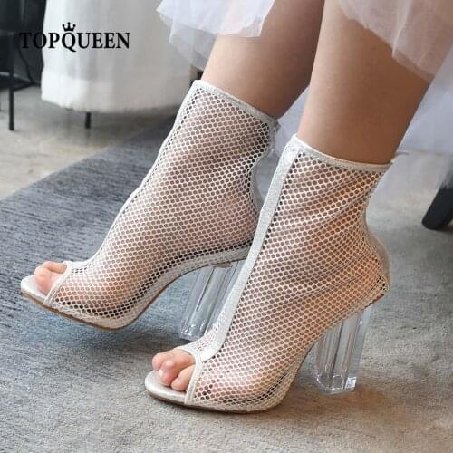 TOPQUEEN-A69 A pair of clearance wedding shoes sandals High Heels Women Shoes Platform Peep Toe Wedding Shoes for wedding