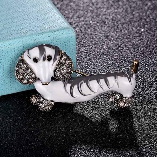 Zlxgirl gray Enamel dog brooches vintage animal brooch Jewelry For Women Boy Girls Pet Accessories Bag Hat Sweater bijoux