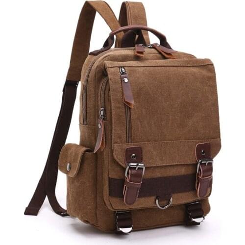 2021 Canvas Backpack Men Travel Back Pack Multifunctional Shoulder Bag Women Laptop Rucksack School Bags Female Daypack