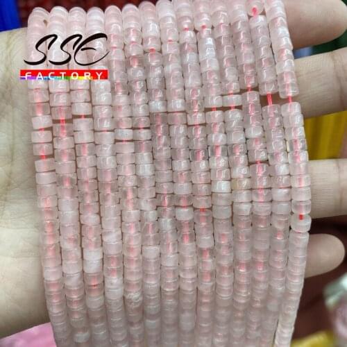 2x4mm Small Natural Pink Quartz Crystal Beads Flat Round Loose Stone Beads For Jewelry Making DIY Bracelet Accessories 15"strand
