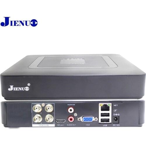 JIENUO 4CH Mini DVR AHD 1080N CCTV HD Recorder Video Surveillance Security System Hybrid Onvif For IP Camera Analog AHD CVI TVI