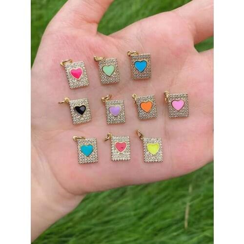 5Pcs Womens Gold Plated Jewelry Necklaces Rectangle Small Pendant Making