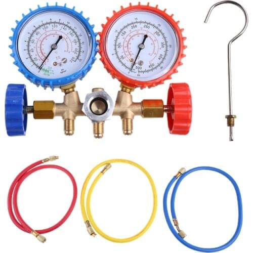AC Diagnostic Manifold Freon Gauge Hose Set Charging R134A R12 R22 R502 Refriger