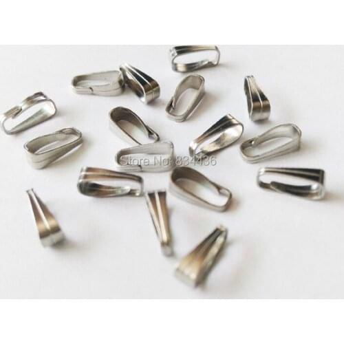 Free Shipping small 7mm 304 Stainless Steel Necklace Pendant Clasps Buckles Bail Connectors jewelry accessories wholesale 300pcs