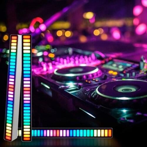 RGB Colorful Tube LED Strip Light Sound Control Pickup Rhythm Light Music Atmosphere Light USB Energy-Saving Night Lamp Decora