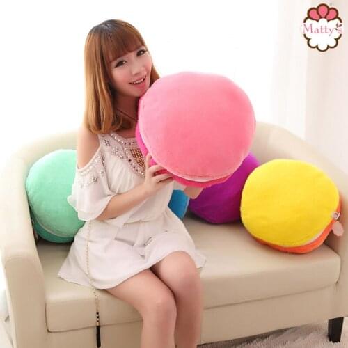 Macaron Cushion french macaron round cake pillow ROSE RASPBERRY