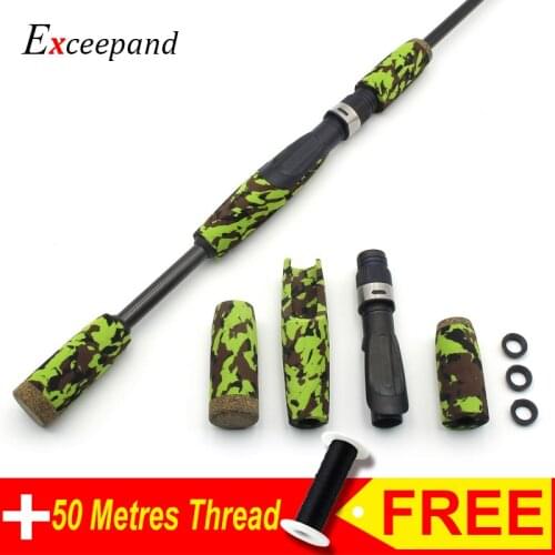 Exceepand CAMO Rod Building EVA Camouflage Spinning Fishing Rod Handle Grip and IPS Type Reel Seat Rod Repair