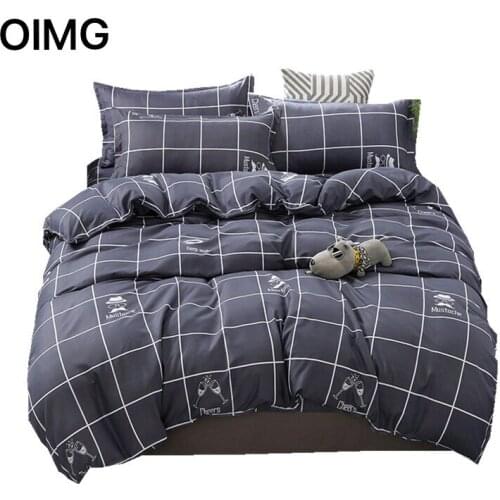 OIMG Simple Bedding Set With Pillowcase Duvet Cover Sets Bed Linen Sheet Single Double Queen King Size Quilt Covers Bedclothes