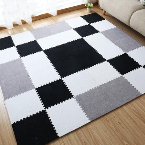 JCC Short Fur Foam Puzzle Play Mat /kids Rugs carpet Interlocking Exercise Floor for children Tiles 30*30*1cm