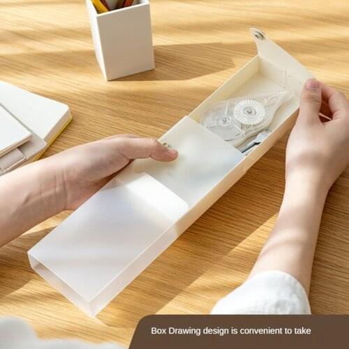 Creative Pencil Case, Stationery Storage, Transparent Pencil Case, Snap Buckle, Storage Box, Office and Household Goods